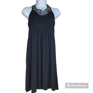 Candies Women's Junior L  Calypso Breeze Black Halter Dress w/ Open Back NWT